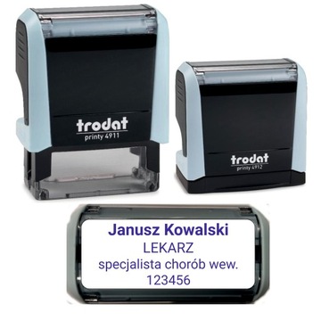 Pieczątka dla lekarza lekarska jakość premium Trodat Printy 4912 15-kol.ob.