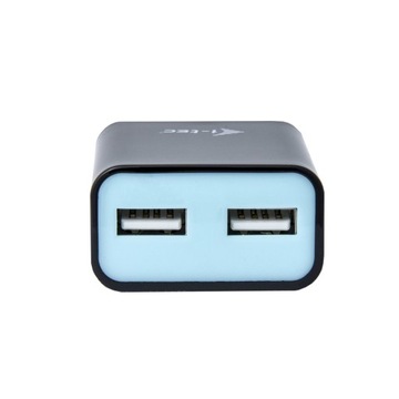 Зарядное устройство USB, 2 порта, 2,4 А, черное, 2 порта USB