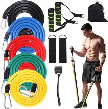 GUMY OPOROWE EXPANDER ZESTAW LINY do ĆWICZEŃ FITNESS TRENINGOWE KOMPLET