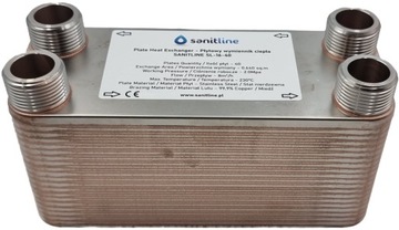 SANITLINE 40 ПЛАСТИНЧАТЫЙ ТЕПЛООБМЕННИК МОЩНОСТЬ 50 кВт 4x 1