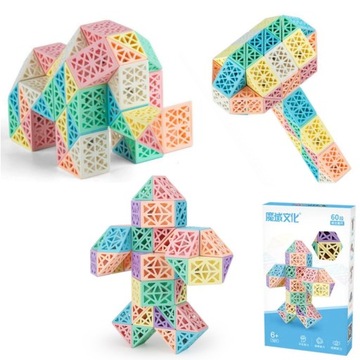 UKŁADANKA LOGICZNA MAGICZNY WĄŻ TĘCZOWY AŻUROWY MAGIC SNAKE 60 EL