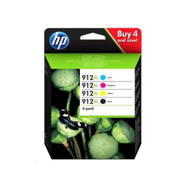 4x tusz org. HP 912XL CMYK 3YP34AE do HP 8010 8020