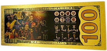 РОНАЛДИНЬО, красивая позолоченная коллекционная банкнота из ПВХ, ПОДАРОК ​​ДЛЯ ФАНАТЕЛЯ