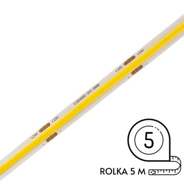 TAŚMA LED 24V COB 10W/m WW Biała ciepła 5m GREENIE