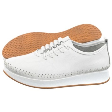 Buty Sneakersy Skórzane Damskie Venezia Białe 01422077 White