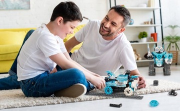 Строительные машины с дистанционным управлением для детей 6–12 лет, STEM 3 в 1, приложение/RC