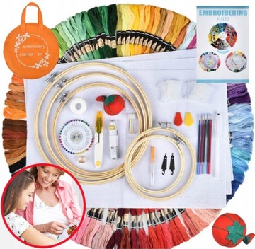 Zestaw na start do haftowania wyszywania diy 203el