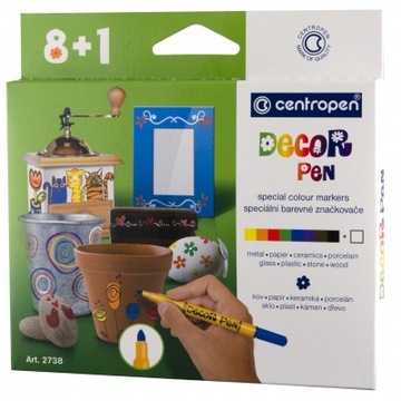 Marker do dekorowania ceramiki 2738 9szt Centropen