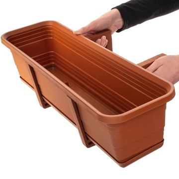 БАЛКОННАЯ ЯЩИКА ЦВЕТОЧНЫЙ ВАЗ ЦВЕТОЧНЫЙ ВАЗ 60см РУЧКИ ПОДСТАВКА БАЛКОННАЯ БАЛЮСТРАДА