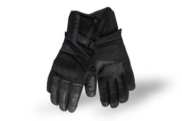 Rękawice motocyklowe skórzano-tekstylne z membraną Vini Ladro WP czarne L