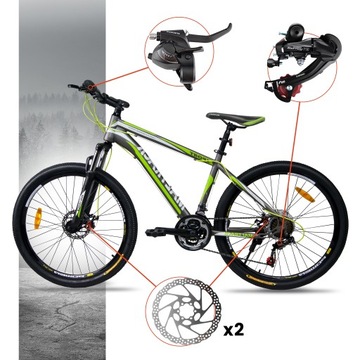 ГОРНЫЙ ВЕЛОСИПЕД MTB 26 SHIMANO 21 ПЕРЕДАЧА 2 диска РАМА 18