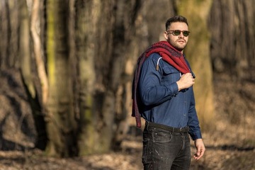 МУЖСКАЯ ДЖИНСОВАЯ РУБАШКА - ХЛОПОК - No2 - L