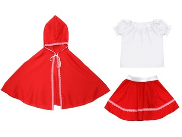 КОМПЛЕКТ НАКИДКИ С КРАСНЫМ КАПЮШОНОМ 116-128