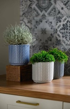 КЕРАМИЧЕСКАЯ КРЫШКА ДЛЯ ЦВЕТОЧНОГО ВАЗОНА 14 СМ СИНЯЯ МОДНЫЙ УЗОР