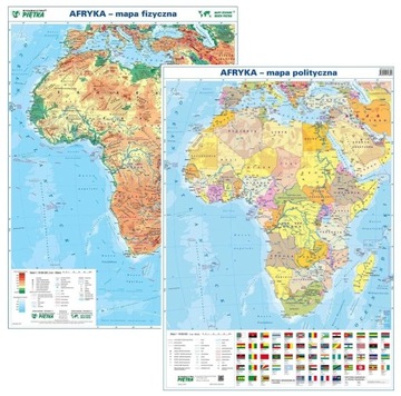 AFRYKA MAPA PODRĘCZNA PLANSZOWA FIZ/POL