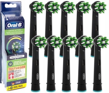 10x KOŃCÓWKI CZARNE ORAL-B BRAUN CROSS ACTION EB50 GŁÓWKI DO SZCZOTECZKI