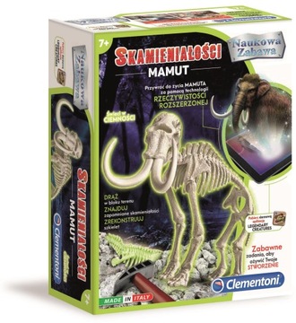 SKAMIENIAŁOŚCI MAMUT SZKIELET ŚWIECĄCY CLEMENTONI