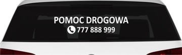 Naklejka na zamówienie POMOC DROGOWA + NUMER TELEFONU *KOLORY *60cm