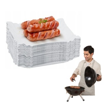 Tacka papierowa prostokątna 14 x 20 cm jednorazowa talerz grill 100szt.