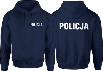 POLICJA BLUZA STRÓJ POLICJANTA BLUZA R. XL MĘSKA Z KAPTUREM DRESOWA NADRUK