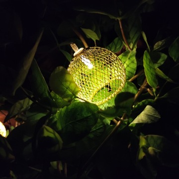 Солнечная лампа GIRLANDA LED GOLD с металлическими шариками, теплый белый, 2 м + 2 м, солнечная батарея
