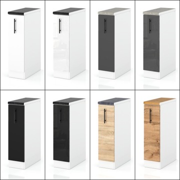 НИЖНИЙ КУХОННЫЙ ШКАФ С ГРУЗОВОЙ КОРЗИНОЙ ГРАФИТ 15 СМ