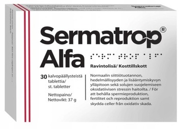 SERMATROP ALFA - Wspomaganie płodności mężczyzn 30 tabletek