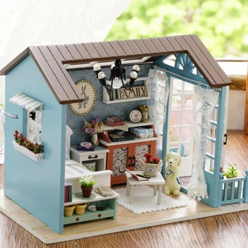 MINIATUROWY DOMEK DLA LALEK ZESTAW DO POKÓJ DIY
