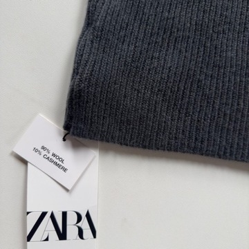 ZARA Czapka Kominiarka Balaclava Wełna + Kaszmir