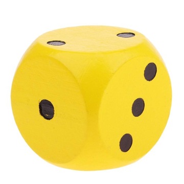 1x Drewniana gra D6 5cm kompatybilna z akcesoriami d&d RPG w kolorze żółtym