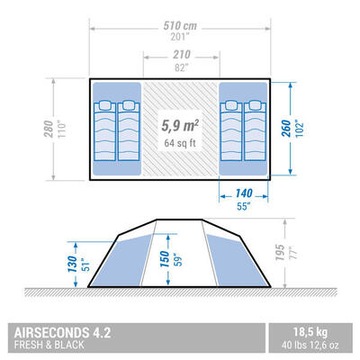 Надувная палатка Air Seconds 4.2 F&B