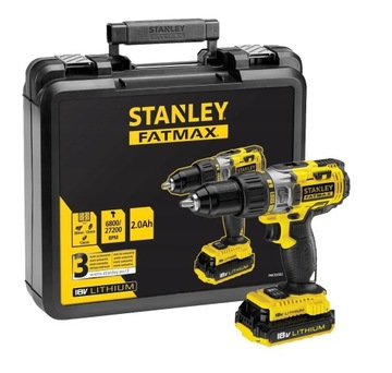 Wiertarko-wkrętarka udarowa STANLEY FATMAX 2x2Ah ładowarka walizka FMC625D2