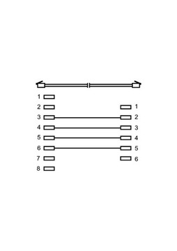 Модульный кабель RJ45 (8P4C) — RJ11/RJ14 (6P4C) 6 м