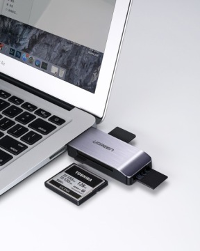 UGREEN АДАПТЕР-ХАБ USB 3.0 4В1 КАРТРИДЕР 5 ГБ/С SD MICRO SD CF MS 512 ГБ