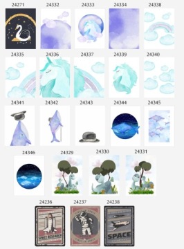 Плакат 50х70 на детскую стену, много узоров.