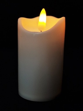 ŚWIECA LED 5CM X 9,5CM NA BATERIE (2XR6) BIAŁA+BATERIE