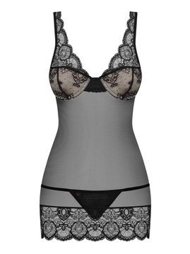 Футболка-стринги OBSESSIVE 853-CHE, ЧЕРНАЯ, S/M