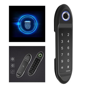 Дверной замок со сканером отпечатков пальцев, вход без ключа, черный A