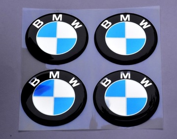 Наклейка эмблема значок 3D хром BMW 50мм смола