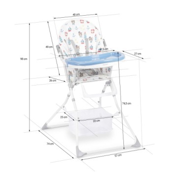 ELDO СТУЛЬК ДЛЯ КОРМЛЕНИЯ ДЕТЕЙ, СКЛАДНОЙ ПОДНОСОК 2в1 RICOKIDS