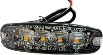 Licht OSTRZEGAWCZA STROBO STROBOSKOPOWA 4 LED SLIM 15W BIELSKO