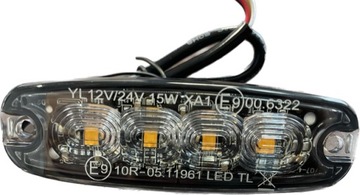 LAMPA OSTRZEGAWCZA STROBO STROBOSKOPOWA 4 LED SLIM 15W BIELSKO