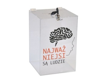 urna skarbonka skrzynka z plexi z nadrukiem uv