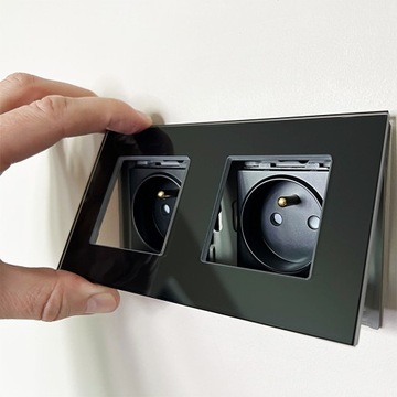 Розетка модуля розетки с заземляющим контактом, черная, для рамок MIUUN