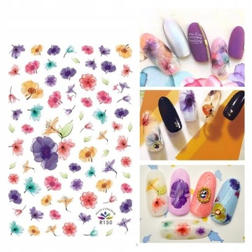 NAKLEJKI NA PAZNOKCIE SAMOPRZYLEPNE KOLOROWE