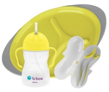 B.box ZESTAW DO KARMIENIA BLW STRAWBERRY SHAKE 6M+ LEMON
