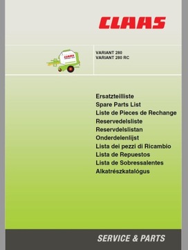 Katalog części prasa CLAAS VARIANT 280 280 RC