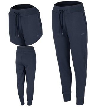 spodnie dresowe damskie dresy joggery 4f bawełniane sportowe wygodne r. xs