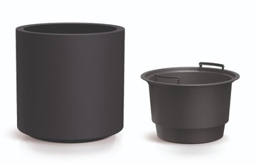 ЦВЕТОЧНЫЙ ГОРШОК XL HEOS DBHER400 ВЫСОКИЙ АНТРАЦИТОВЫЙ МОРОЗОСТОЙКИЙ