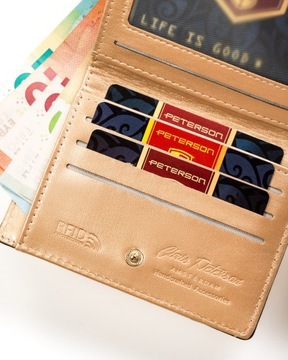 PETERSON portmonetka damska portfel lakierowany na prezent dla niej